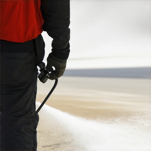 Versatile Power Washing Equipment Adjustment Professional adjusting power washing equipment for different surfaces.