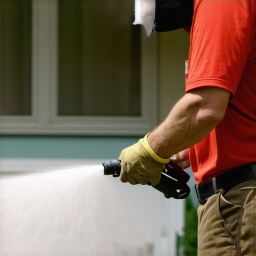 Adjusting Power Washing Nozzles for Different Surfaces Homeowner setting different spray nozzles on a power washer to clean various exterior materials