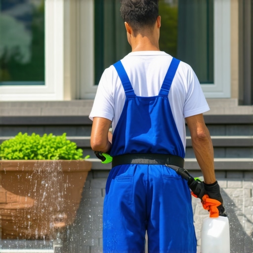 Professional demonstrating advanced eco-friendly power washing techniques