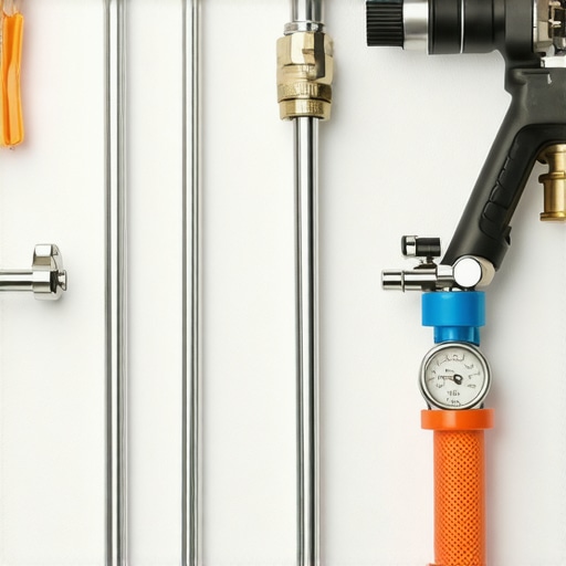 A detailed shot of professional power washing tools ready for exterior cleaning.